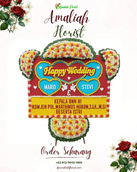Papan Bunga Pernikahan Cupel